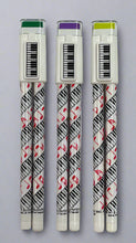 Load image into Gallery viewer, A set of two pencils with a keyboard and note design, including a plastic keyboard-shaped eraser holder.