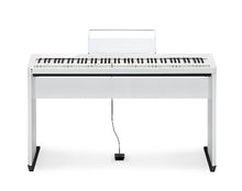 Load image into Gallery viewer, Casio PX-S1100 digital piano in white, with a stand, displayed on a white background.