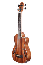 Load image into Gallery viewer, Wooden bass ukulele on a white background