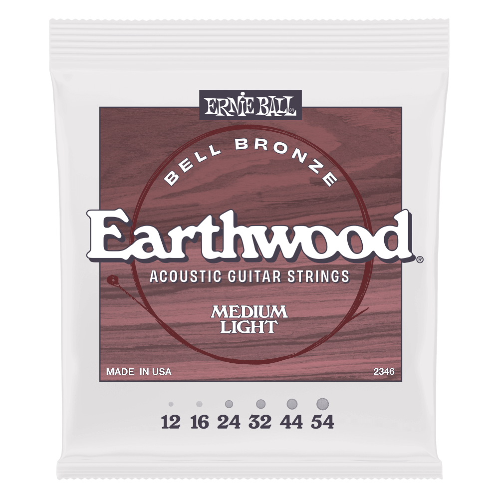 Medium Light Earthwood Bell Bronze Acoustic Guitar Strings 12-54