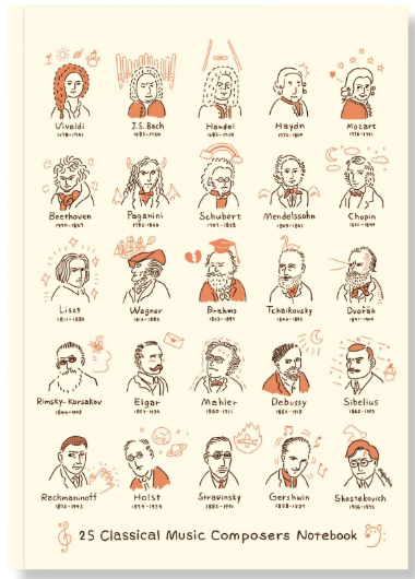 Notebook, 25 Classical Composers