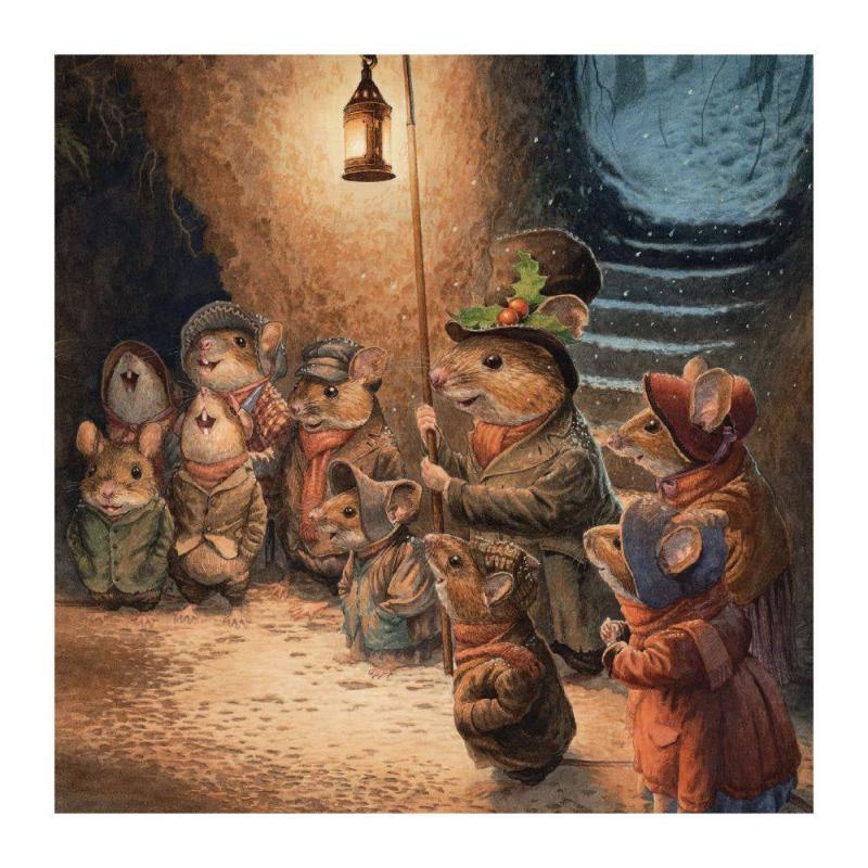 Museums & Galleries - Carol Singing Mice 8 Pkt - Christmas Card Pack