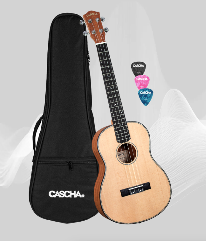Cascha Baritone Ukulele Mahogany Spruce Solid Top