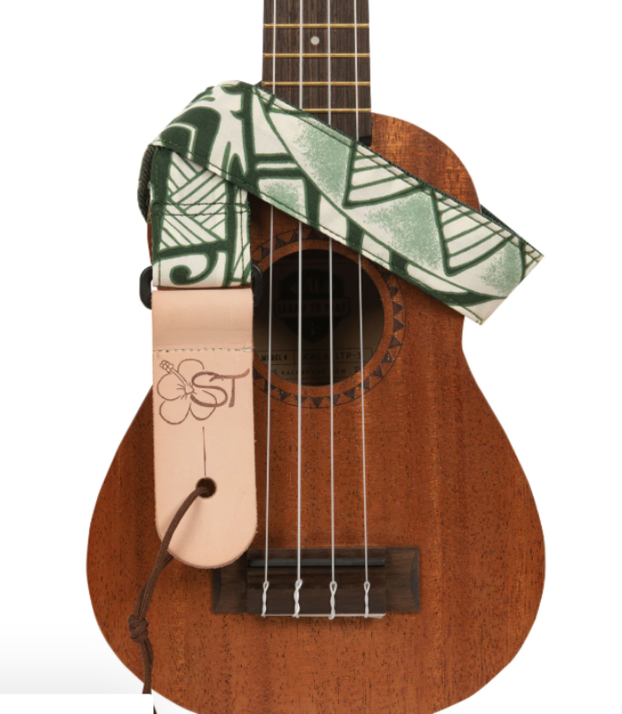 Kala Ukulele Strap, Tapa Green