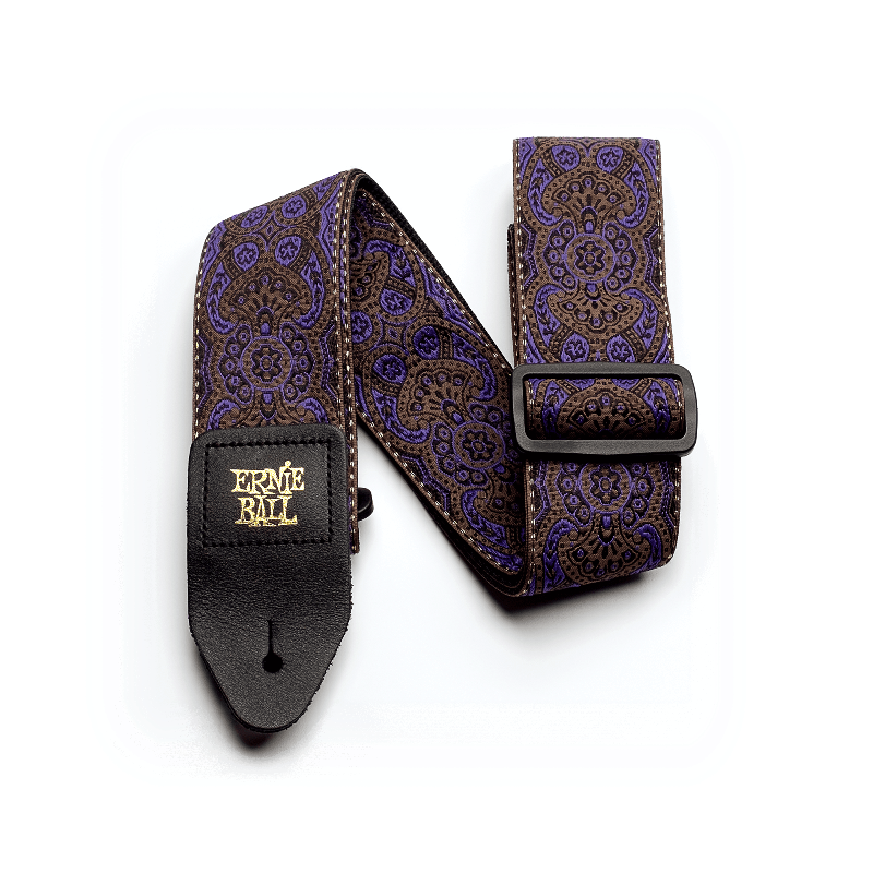 Classic Jacquard Guitar Strap/Bass Strap - Purple Paisley