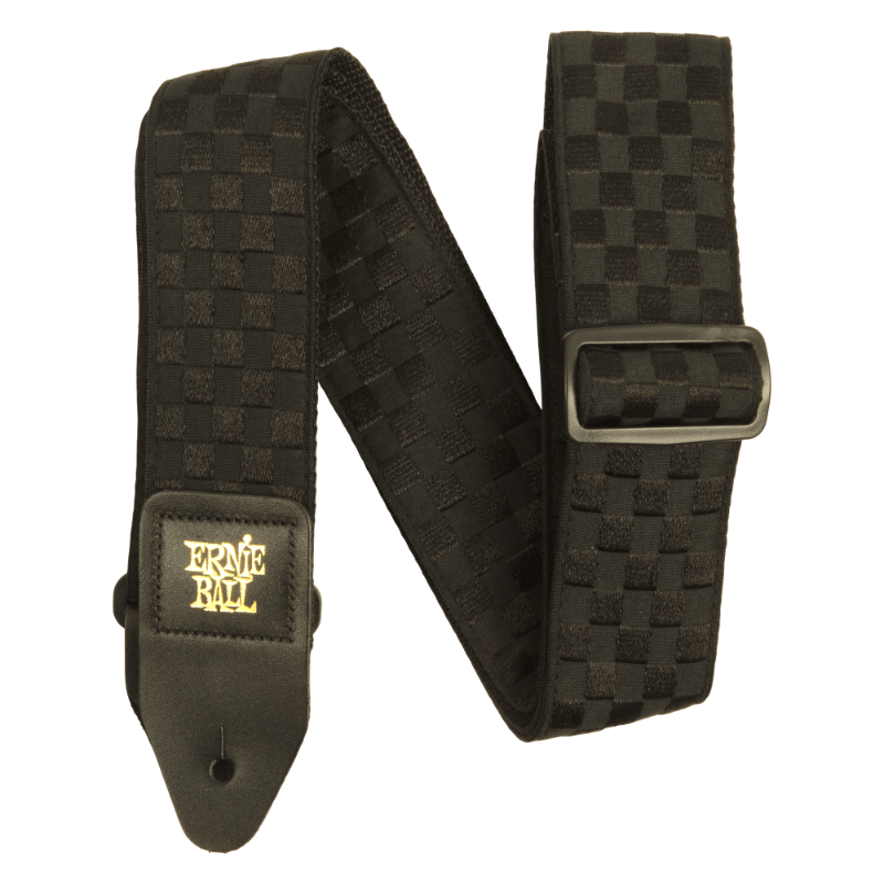 Classic Jacquard Guitar Strap/Bass Strap - Black Checkers