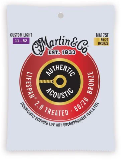 Martin Authentic Acoustic Lifespan® 2.0 Guitar Strings 80/20 Bronze