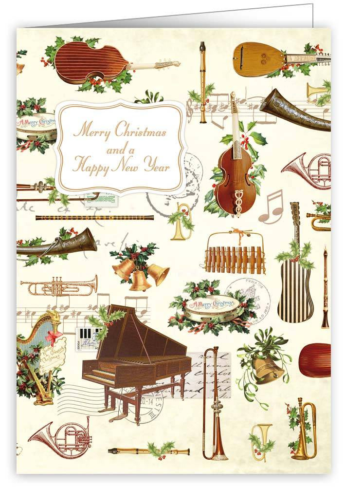 Christmas Card (cream background with instruments)