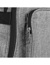 Load image into Gallery viewer, Close-up of a gray textured bag with a zipper
