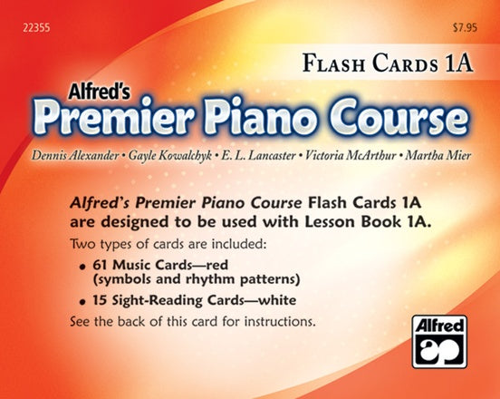Alfred's Premier Piano Course Level 1A Flashcards