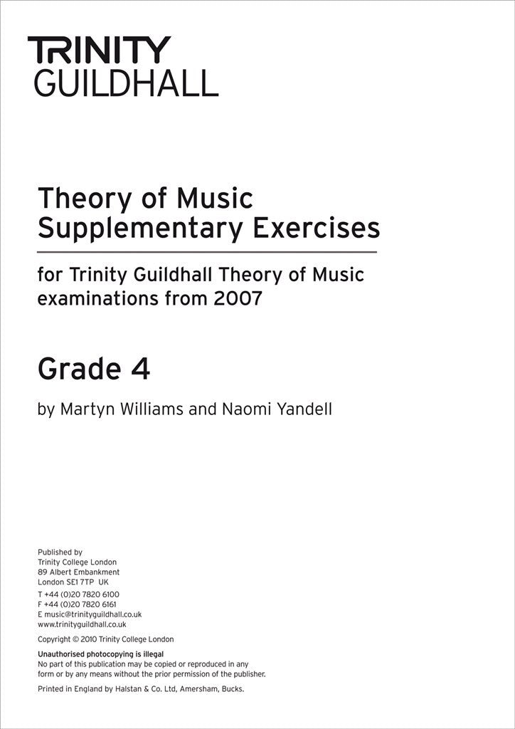 Trinity Theory Supplementary Exercises G4