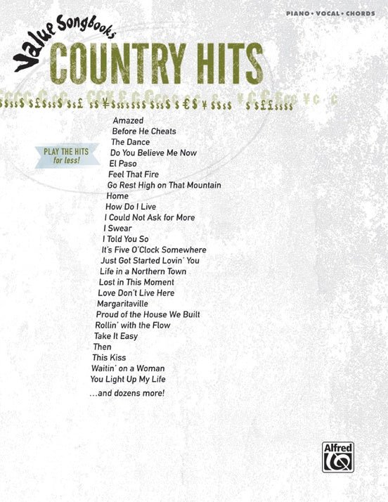 Value Songbooks Country Hits PVG